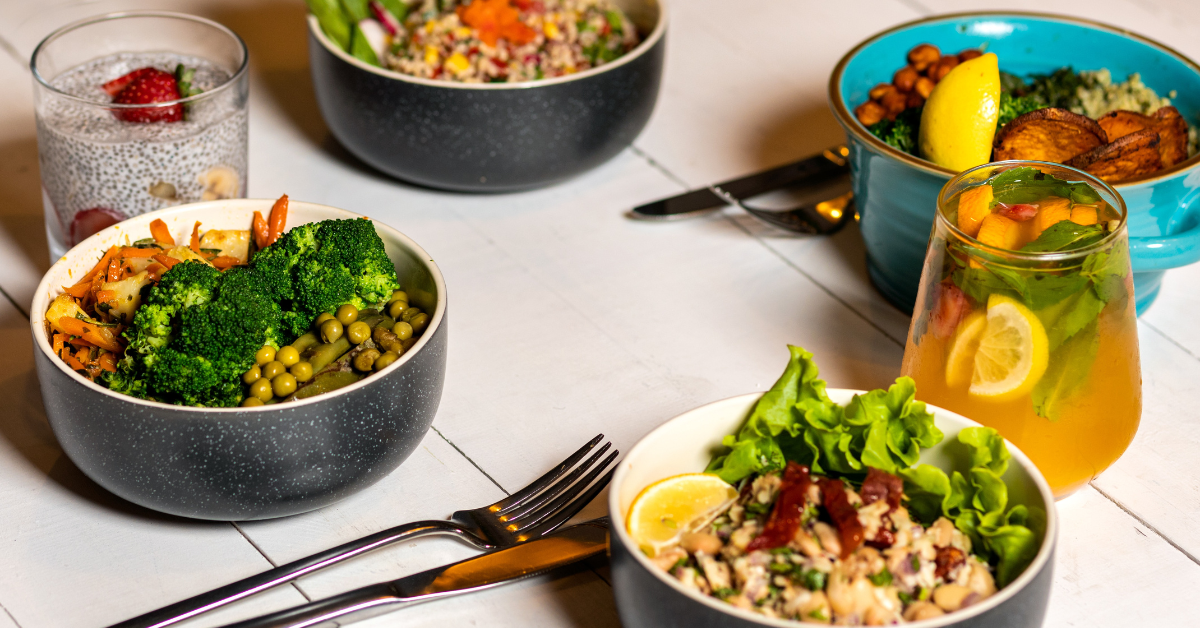 salad bowls, organized, lunches, poke bowls, prepped meals, planned meals