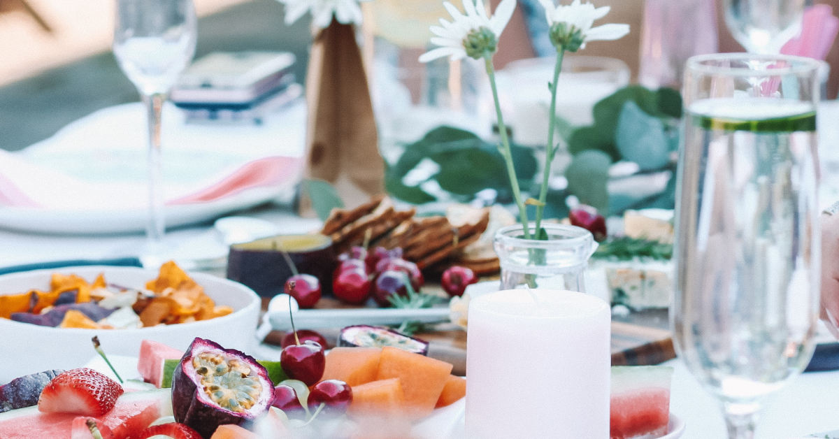 table laden with a delicious healthy feast