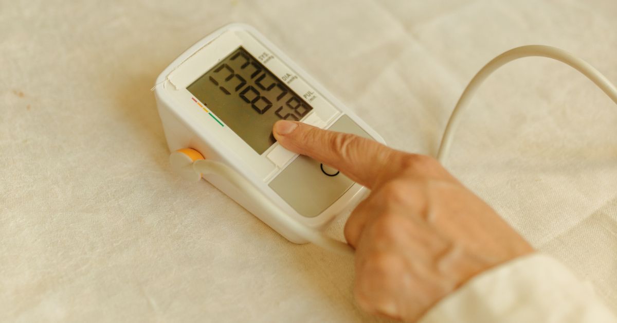 a person tracking their blood pressure