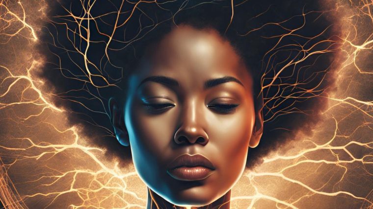 AI generated image of a woman under stress