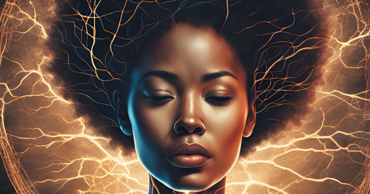 AI generated image of a woman under stress